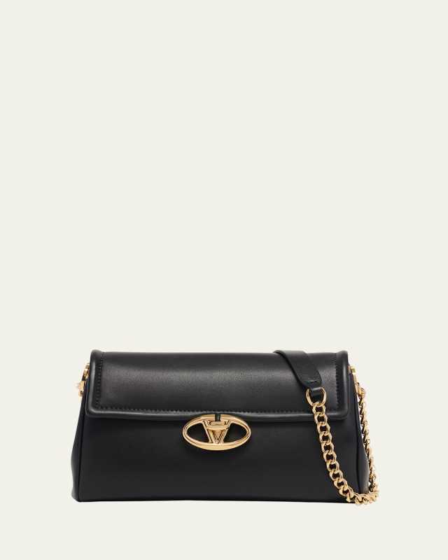 Large VLOGO Flap Leather Shoulder Bag